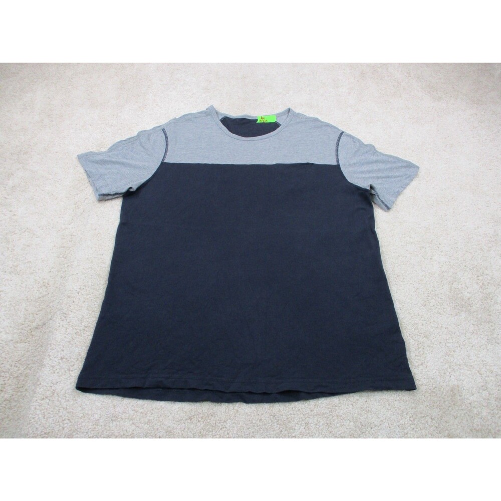 Lululemon Shirt Mens Extra Large XL Blue Gray Colorblock Pocket Gym Short Sleeve